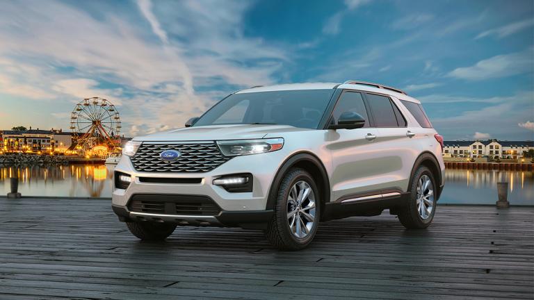 2024 Ford Explorer in white.